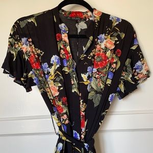 Zara floral button up dress